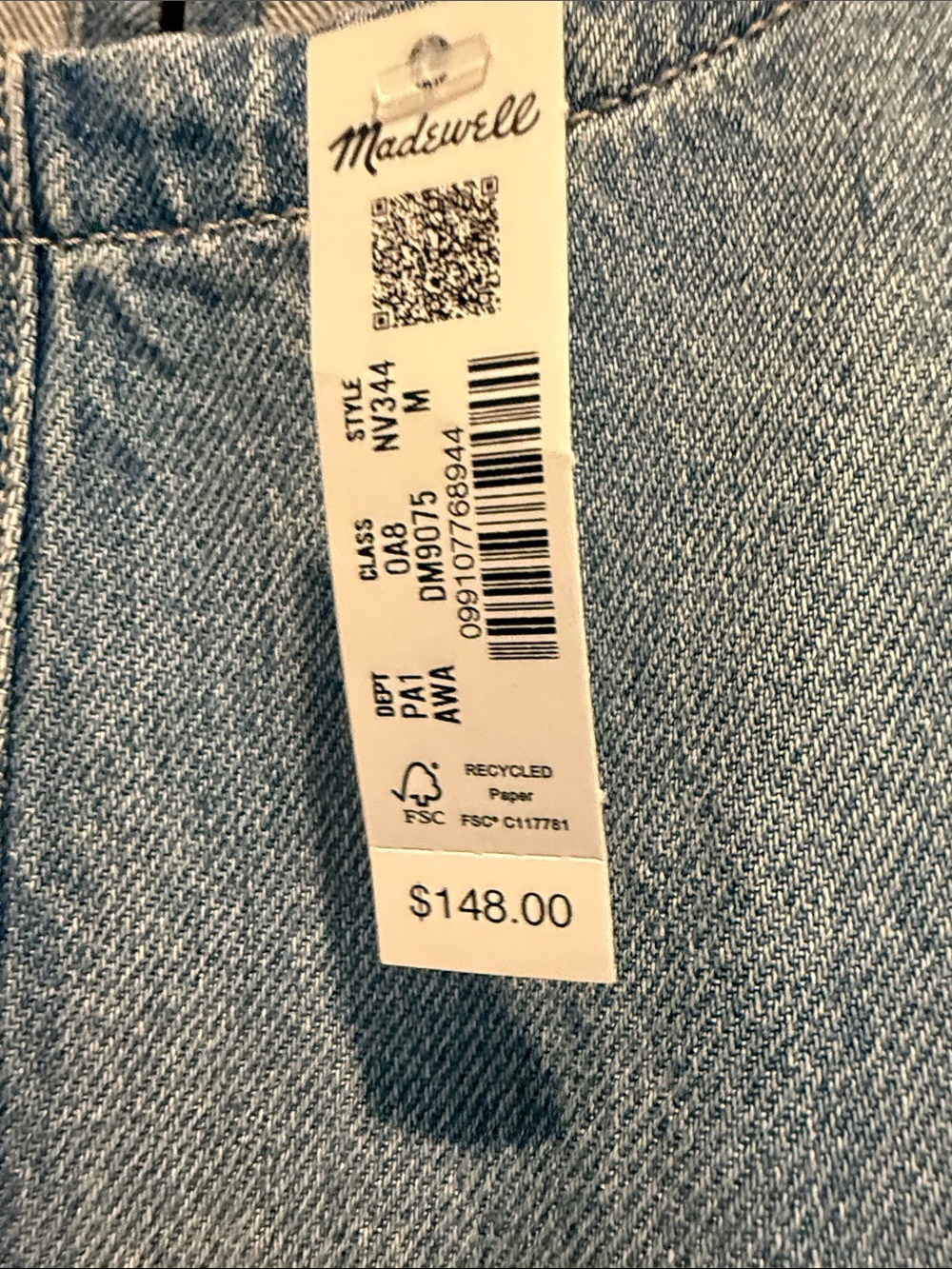 Madewell Sleeveless Denim A-Line Midi Dress — Light Blue - Picture 3 of 5